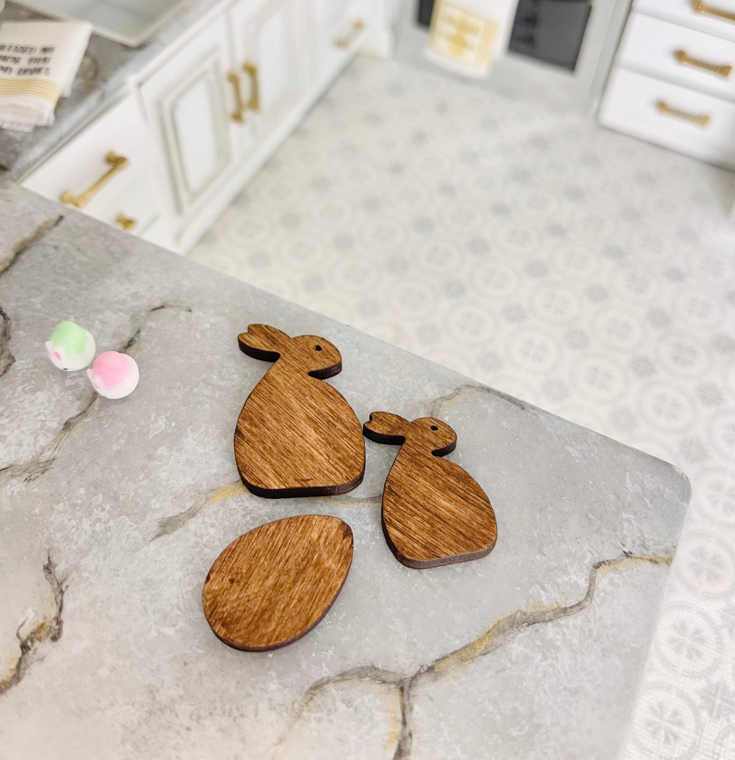 1:12 Scale Bunny Shape Cutting Board Set