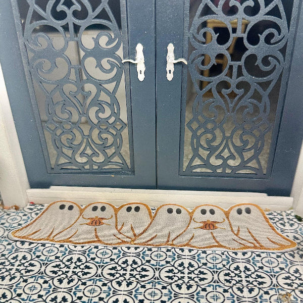 1:12 Scale Miniature Halloween Ghost Rug Runner 5.6”