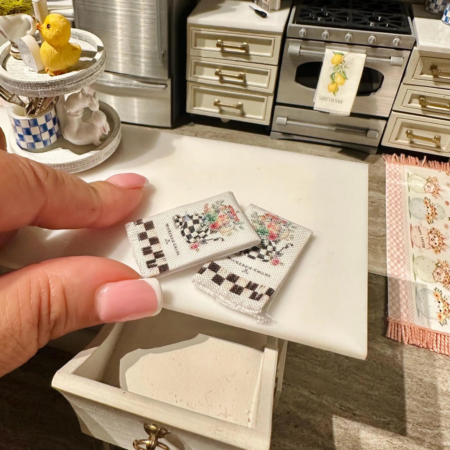 1:12 Scale Miniature Kitchen Towels Set of 2 pc