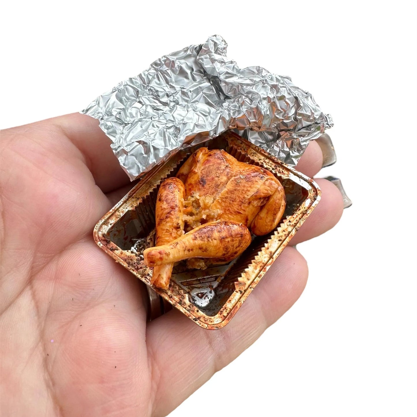 1:12 Scale Dollhouse Turkey with Stuffing and Foil Pan for Dollhouse decor