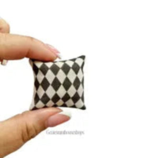 1:12 Scale Miniature Harlequin Print Pillow