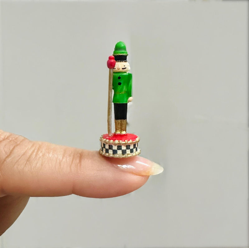 1:12 Scale Miniature Green Nutcracker