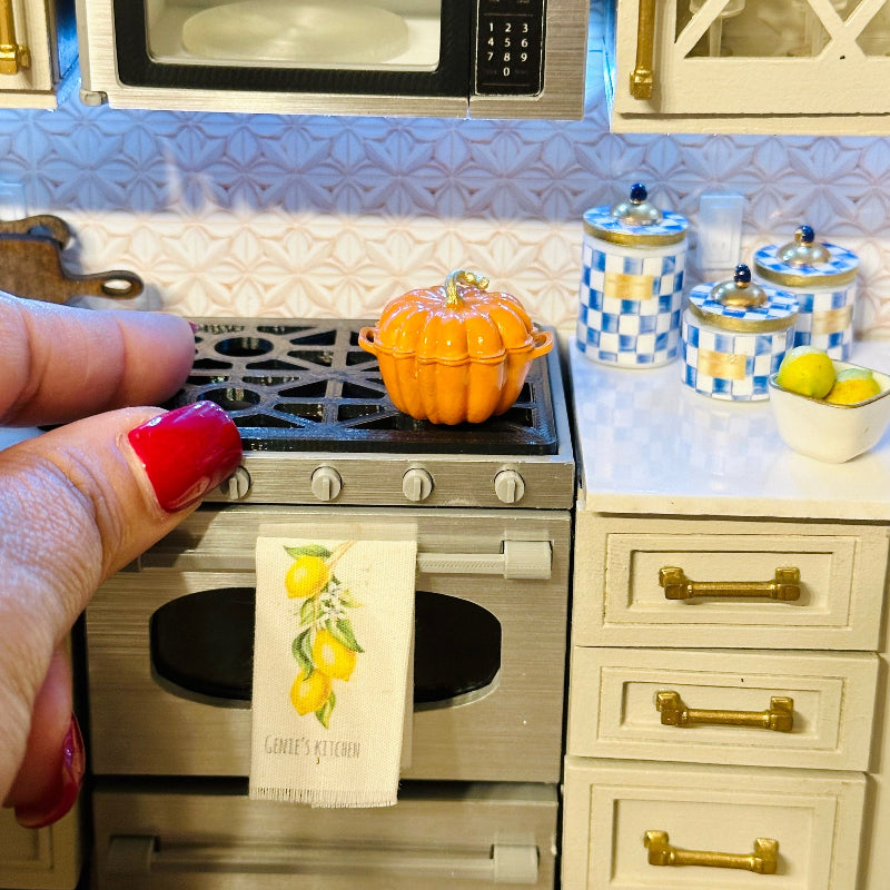 1:12 Scale Miniature Pumpkin Dutch Oven