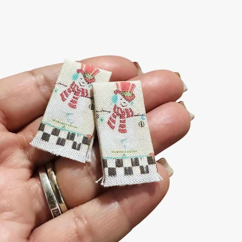 1:12 Scale Miniature Snowman Kitchen Towels