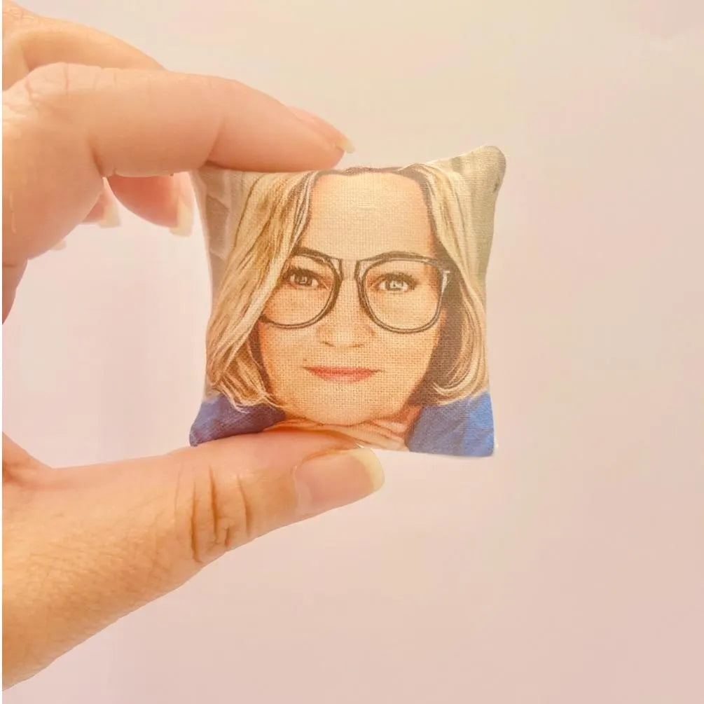 1:6 Scale Miniature Portrait Pillow , Memorial Pillow, keepsake Gift