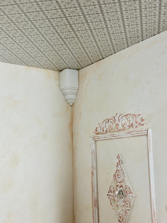 1:12 Scale Dollhouse Inside Corner Block 2 pc for crown moulding image 1