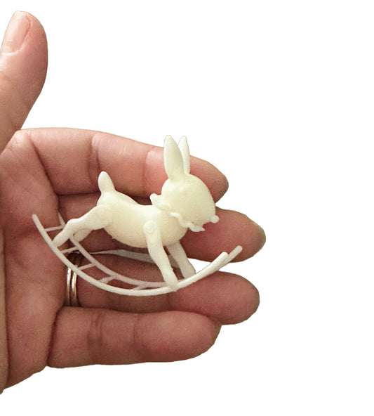 1:12 Scale Dollhouse DIY/Painting Rabbit Rocker image 1