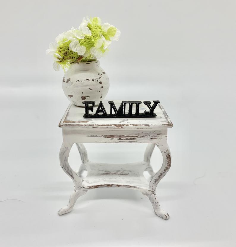 Laser-cut FAMILY Sign Stand for dollhouse décor image 1
