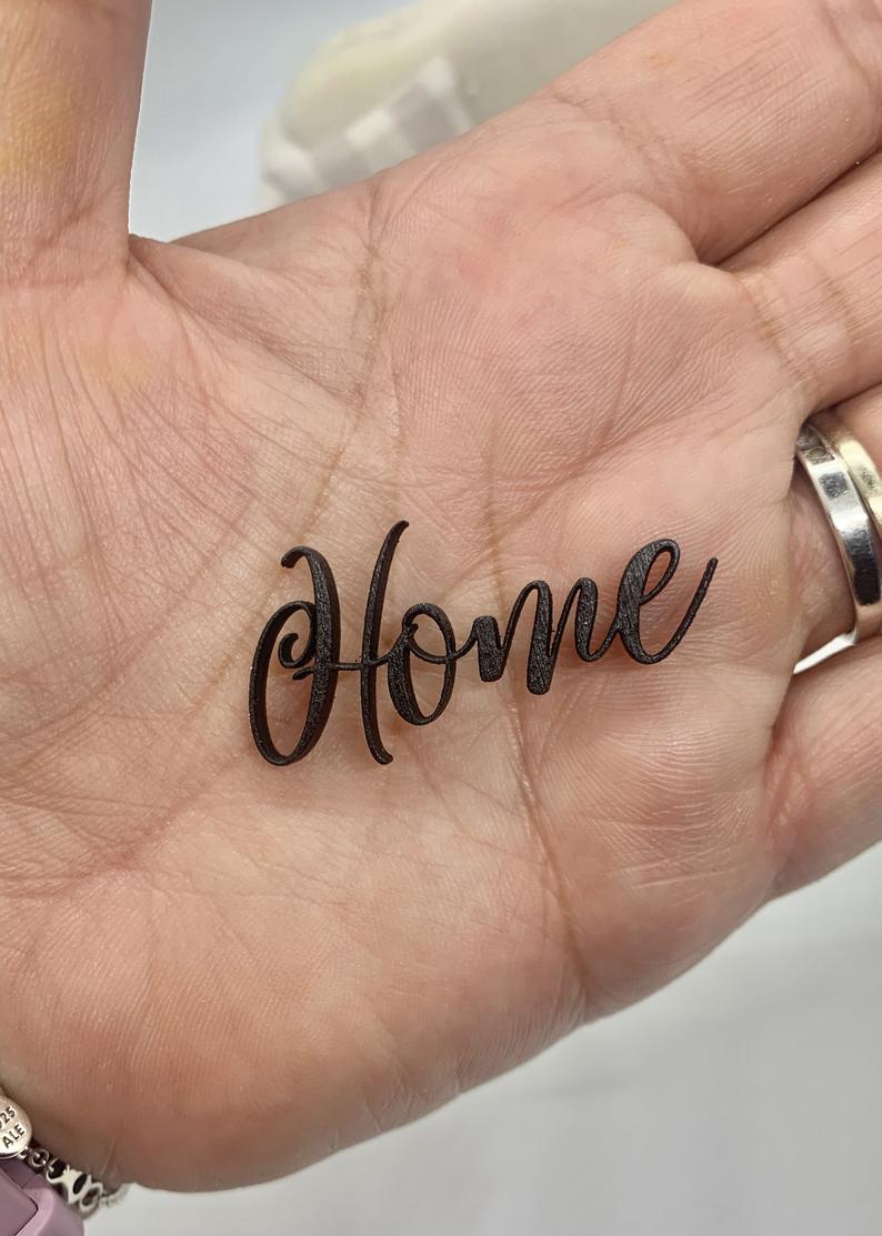 Laser-cut HOME Sign for dollhouse décor image 0