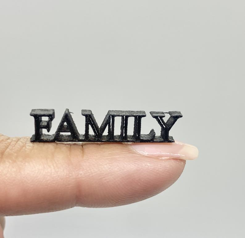 Laser-cut FAMILY Sign Stand for dollhouse décor image 0