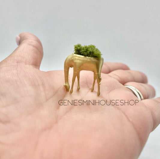 1:12 Scale Dollhouse Giraffe Planter Decor Set of 2 image 1