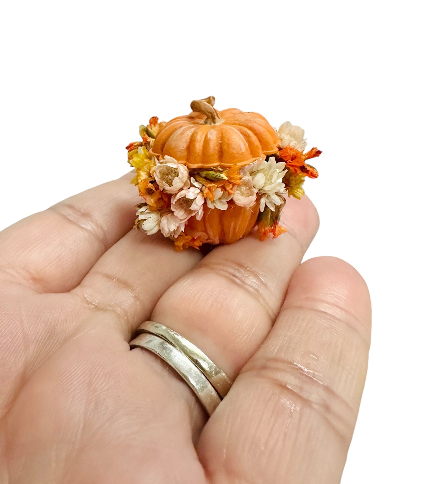 1:12 Scale Pumpkin Floral Centerpiece for Dollhouse image 0