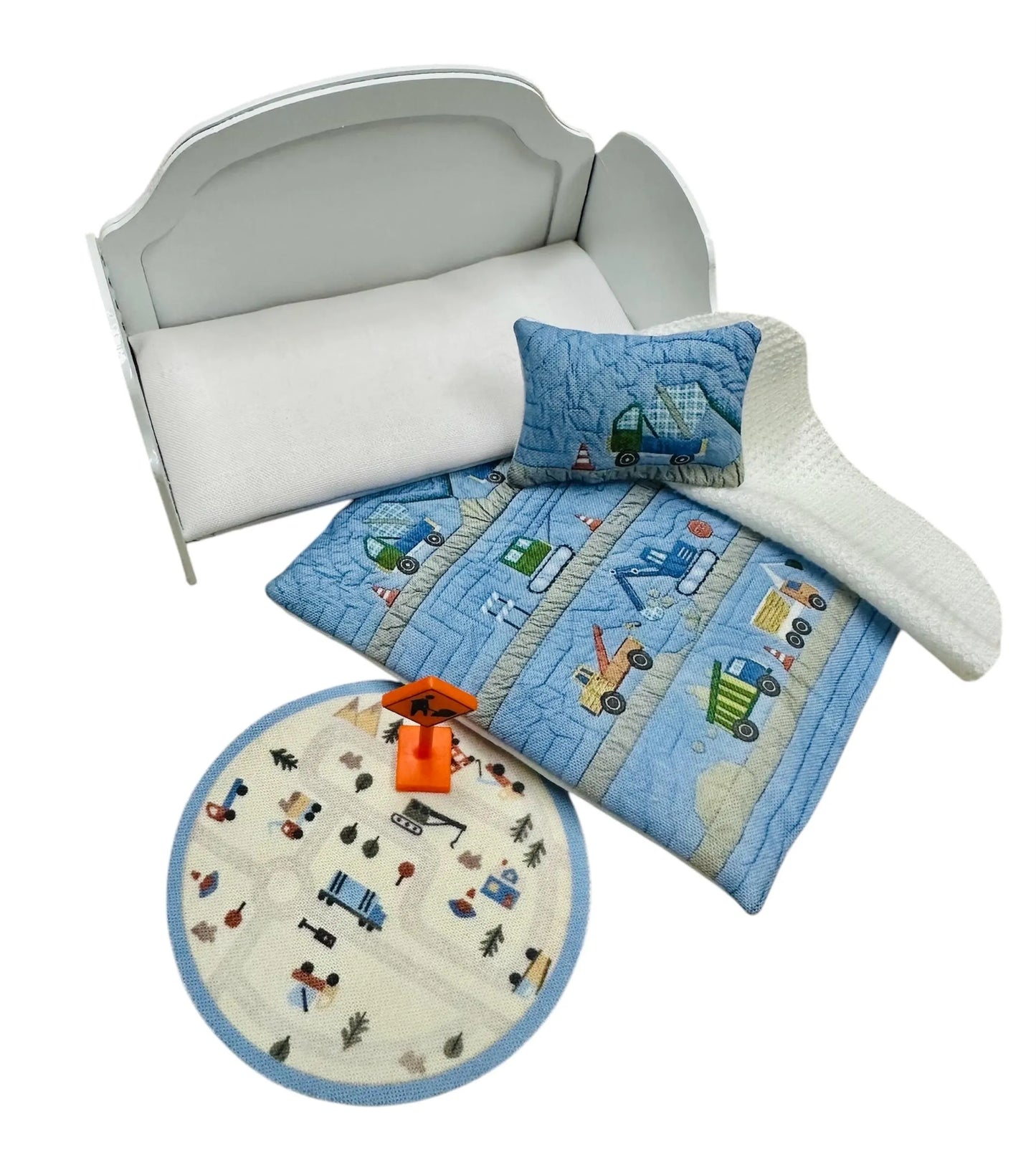 1:12 Scale Miniature Dollhouse Daybed with Bedding Set