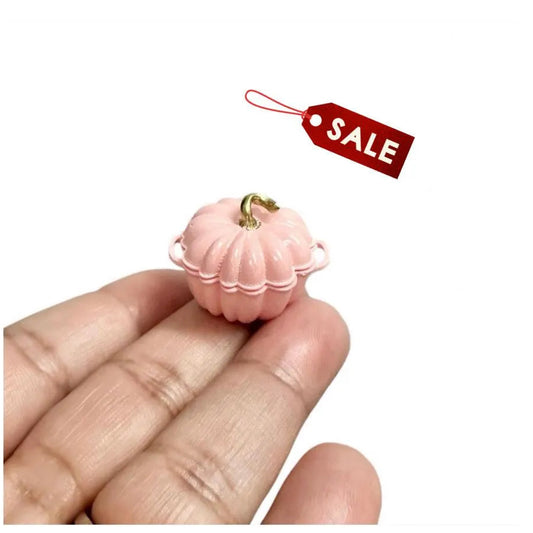 1:12 Pink Pumpkin Dutch Oven for Dollhouse decor