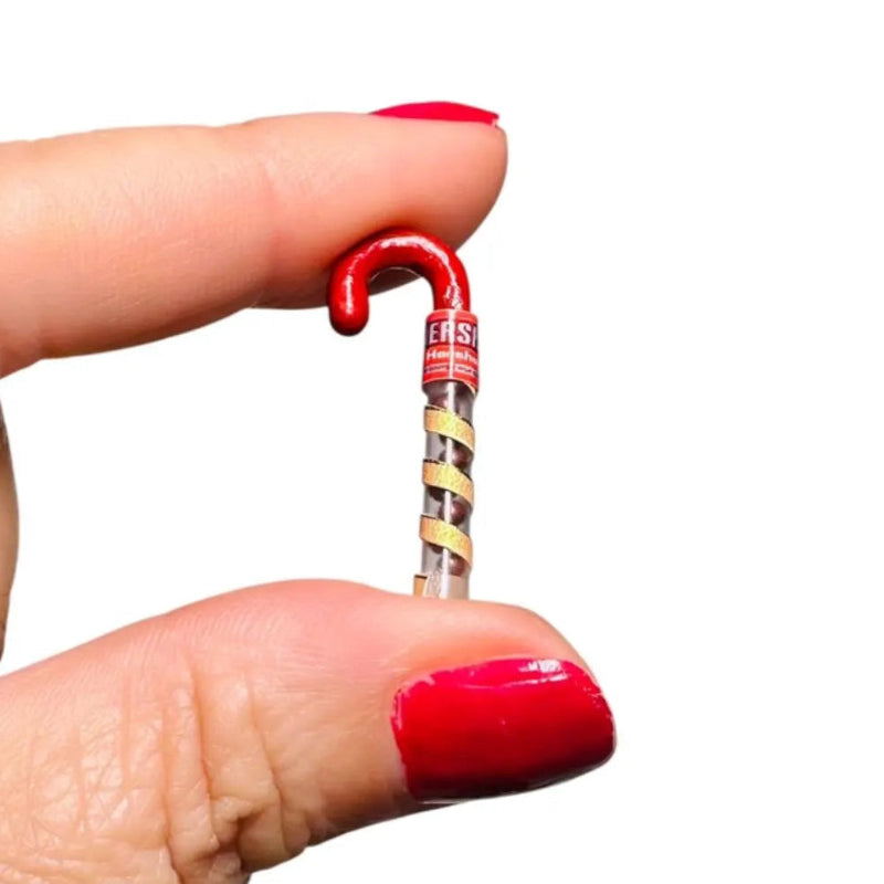 Candy Cane Tube with gold stripes on a white background