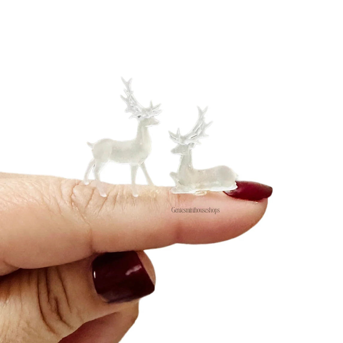 1:12 Scale Miniature Dollhouse Clear Reindeer Set