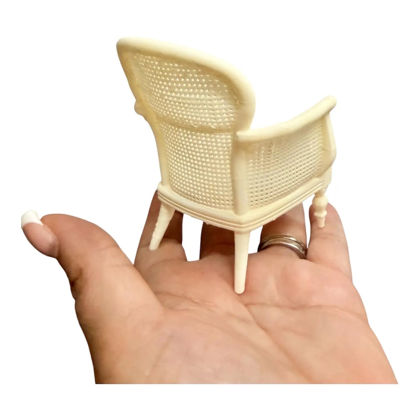 1:12 Scale Dollhouse Cottage style Hampton Rattan Chair with Pillow