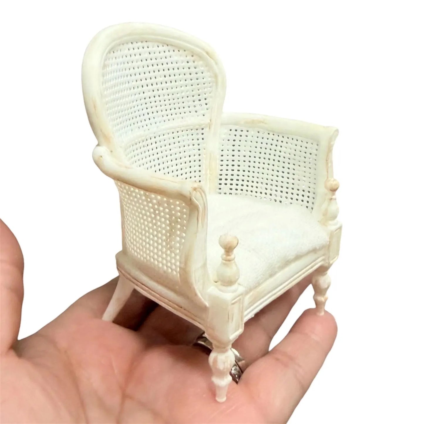 1:12 Scale Dollhouse Cottage style Rattan Chair