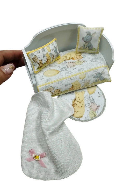 1:12 Scale Miniature Dollhouse Daybed with Bedding Set