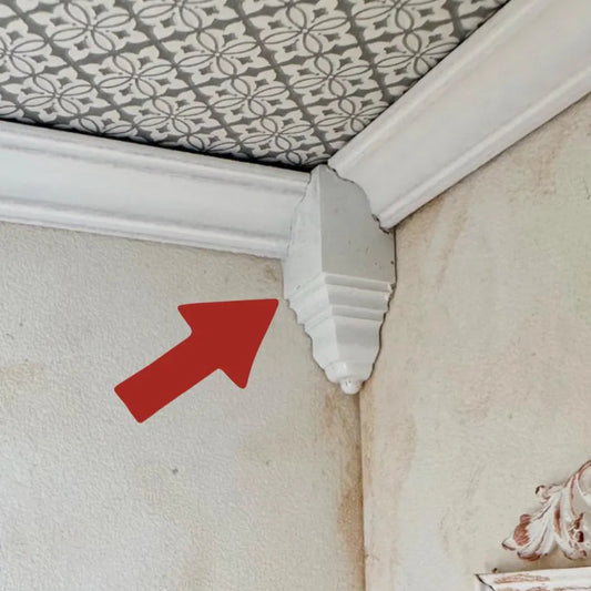 1:12 Scale Dollhouse Inside Corner Block 2 pc for Crown Molding for Dollhouse decor