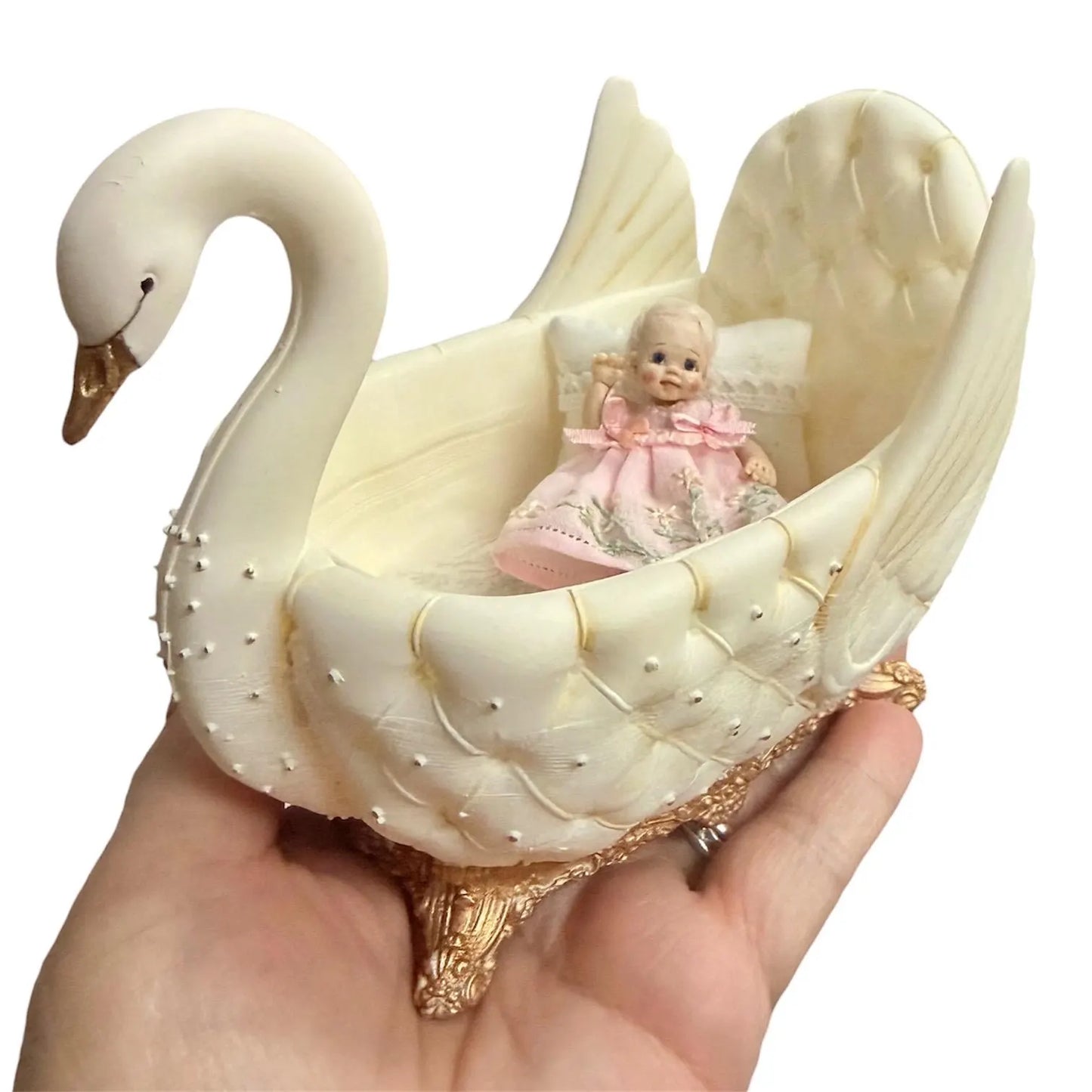 1:12 Scale Dollhouse Swan Crib