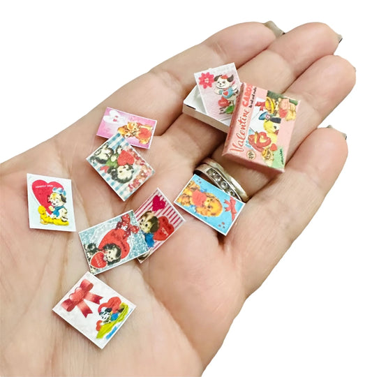 1:12 Scale Dollhouse Vintage Style Valentine’s Day  Cards