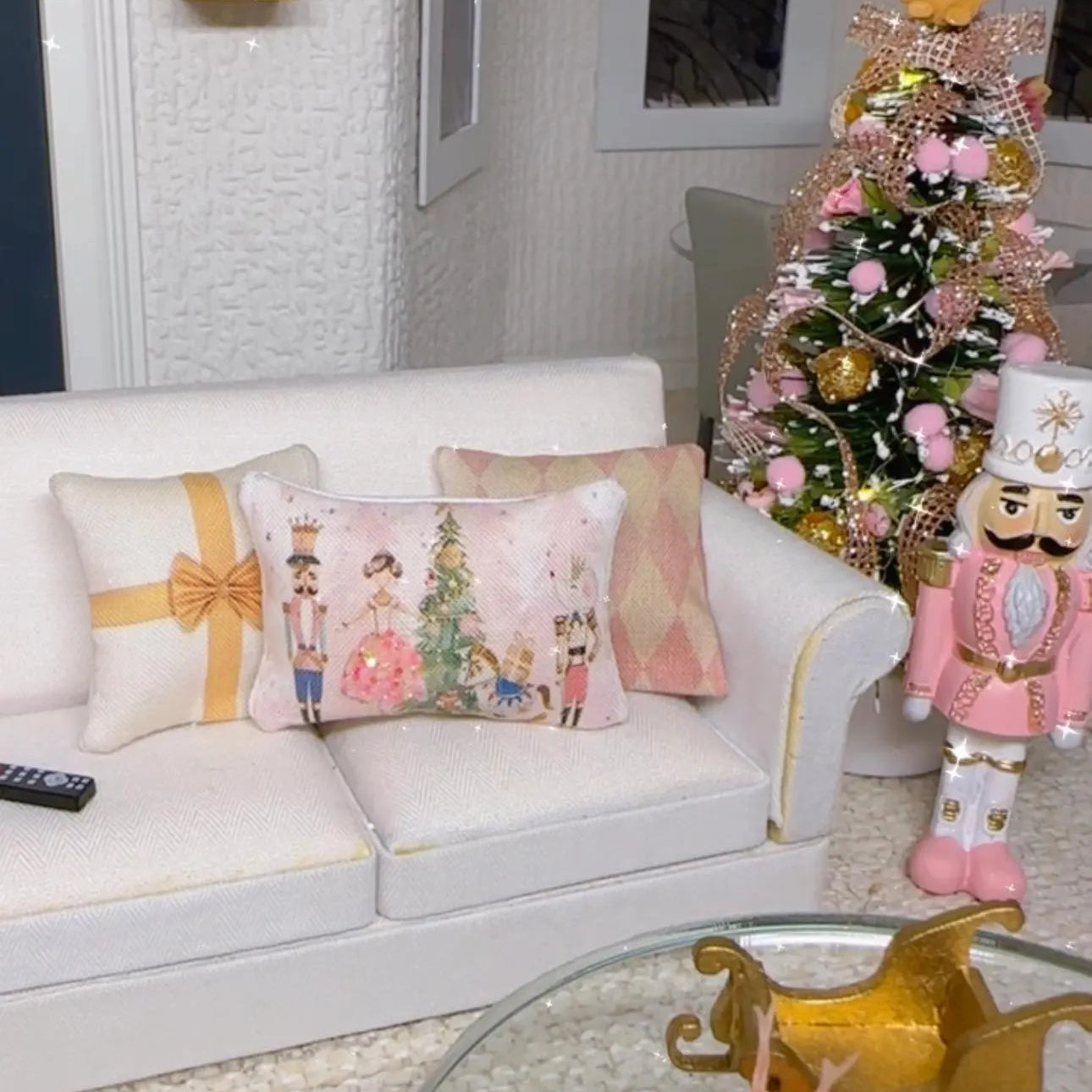 1:12 Scale Miniature 3 Christmas Pillows for dollhouse décor