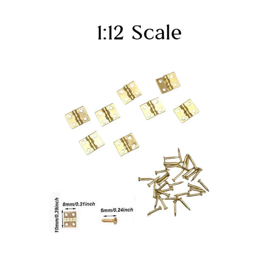 1:12 Scale Miniature 8 Dollhouse Miniature Hinges for dollhouse décor