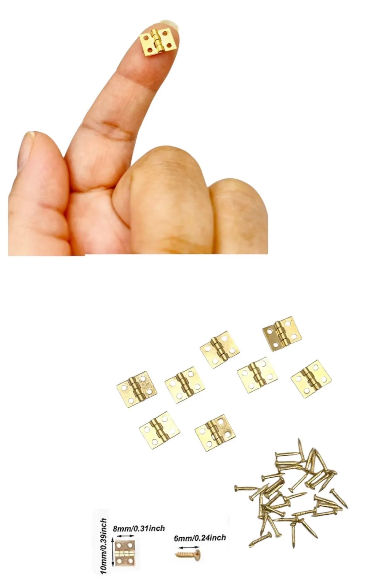 1:12 Scale Miniature 8 Dollhouse Miniature Hinges for dollhouse décor