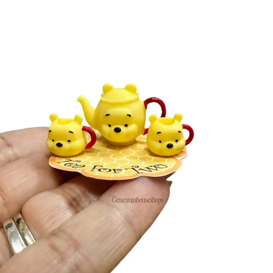 1:12 Scale Miniature Bear Teapot Set for Two