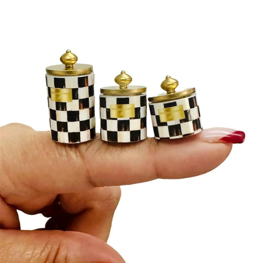 1:12 Scale Miniature Black  Print Canisters