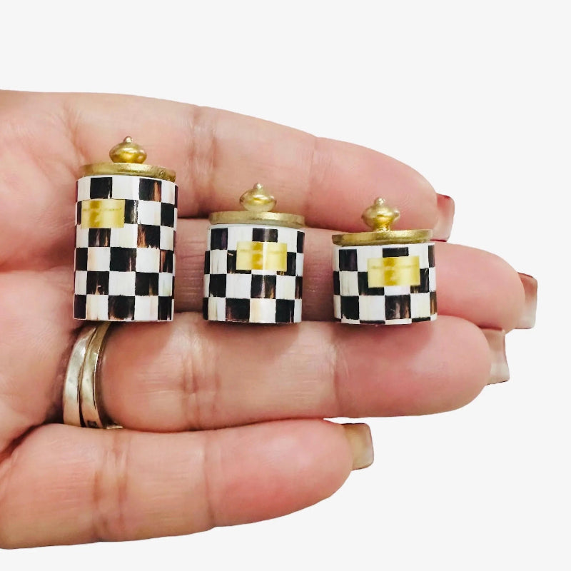 1:12 Scale Miniature Black  Print Canisters