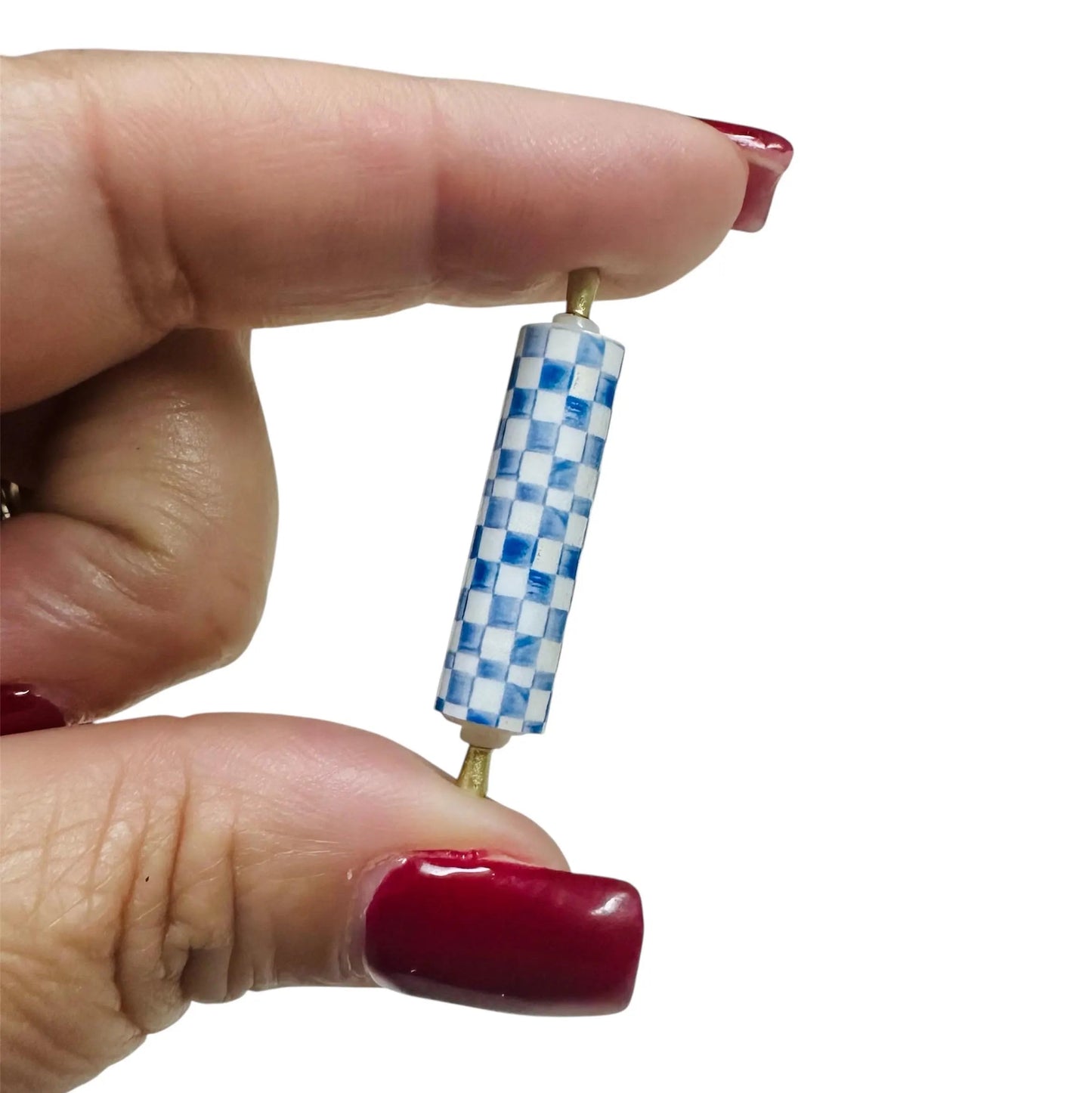 1:12 Scale Miniature Blue Rolling Pin for dollhouse décor