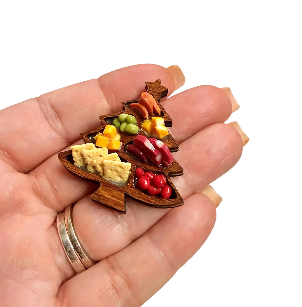 1:12 Scale Miniature Charcuterie Christmas Tree Tray