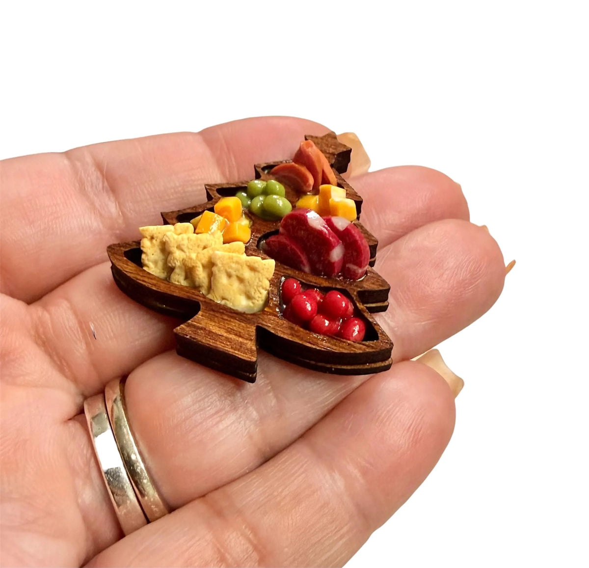 1:12 Scale Miniature Charcuterie Christmas Tree Tray