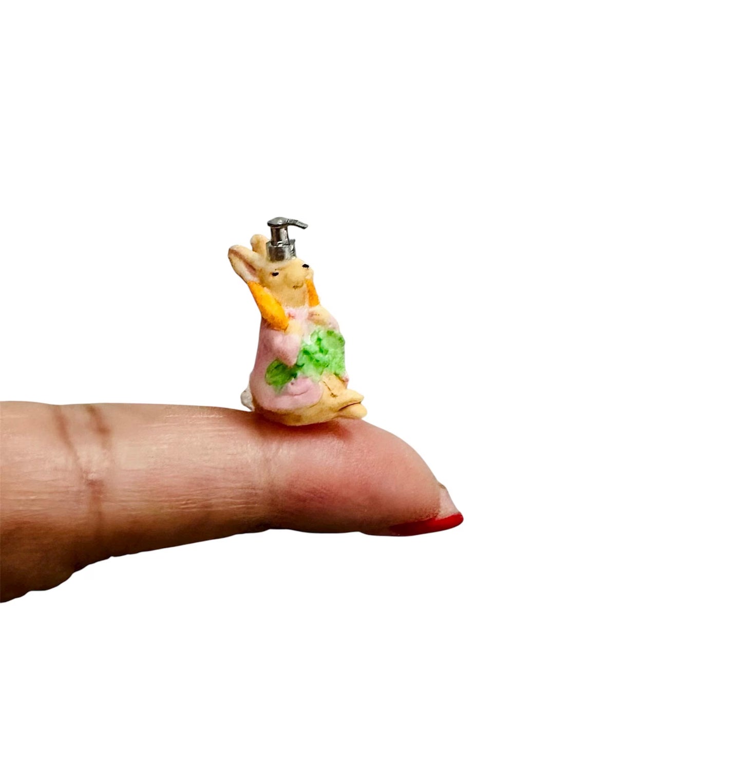 1:12 Scale Miniature Dollhouse Bunny Soap Pump Dispenser