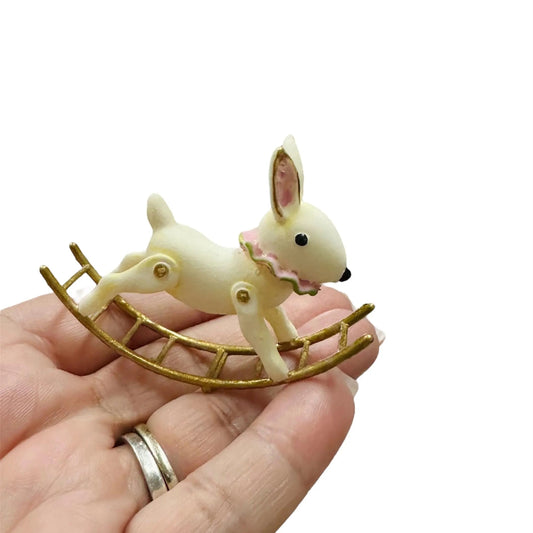 1:12 Scale Miniature Dollhouse Rabbit Rocker