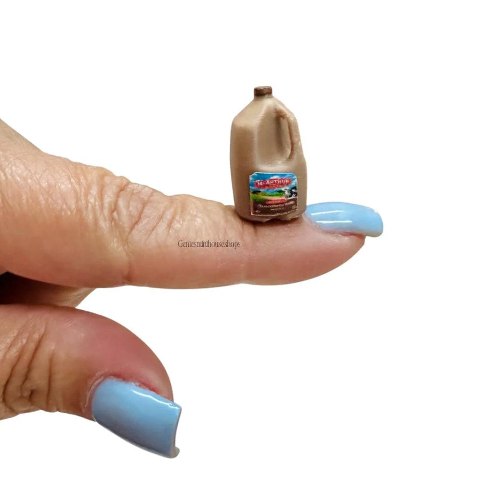 1:12 Scale Miniature Gallon of Chocolate Milk