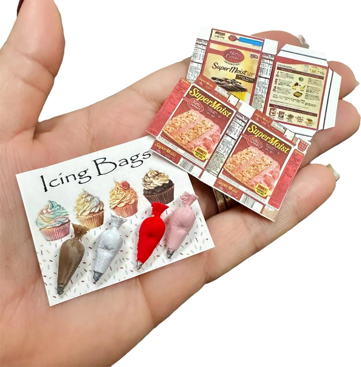 1:12 Scale Miniature Icing Bags and DIY Boxes
