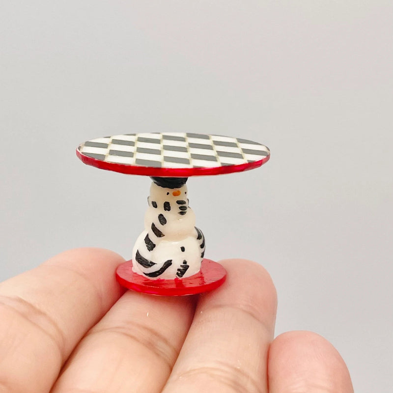 1:12 Scale Miniature Snowman Cake Stand