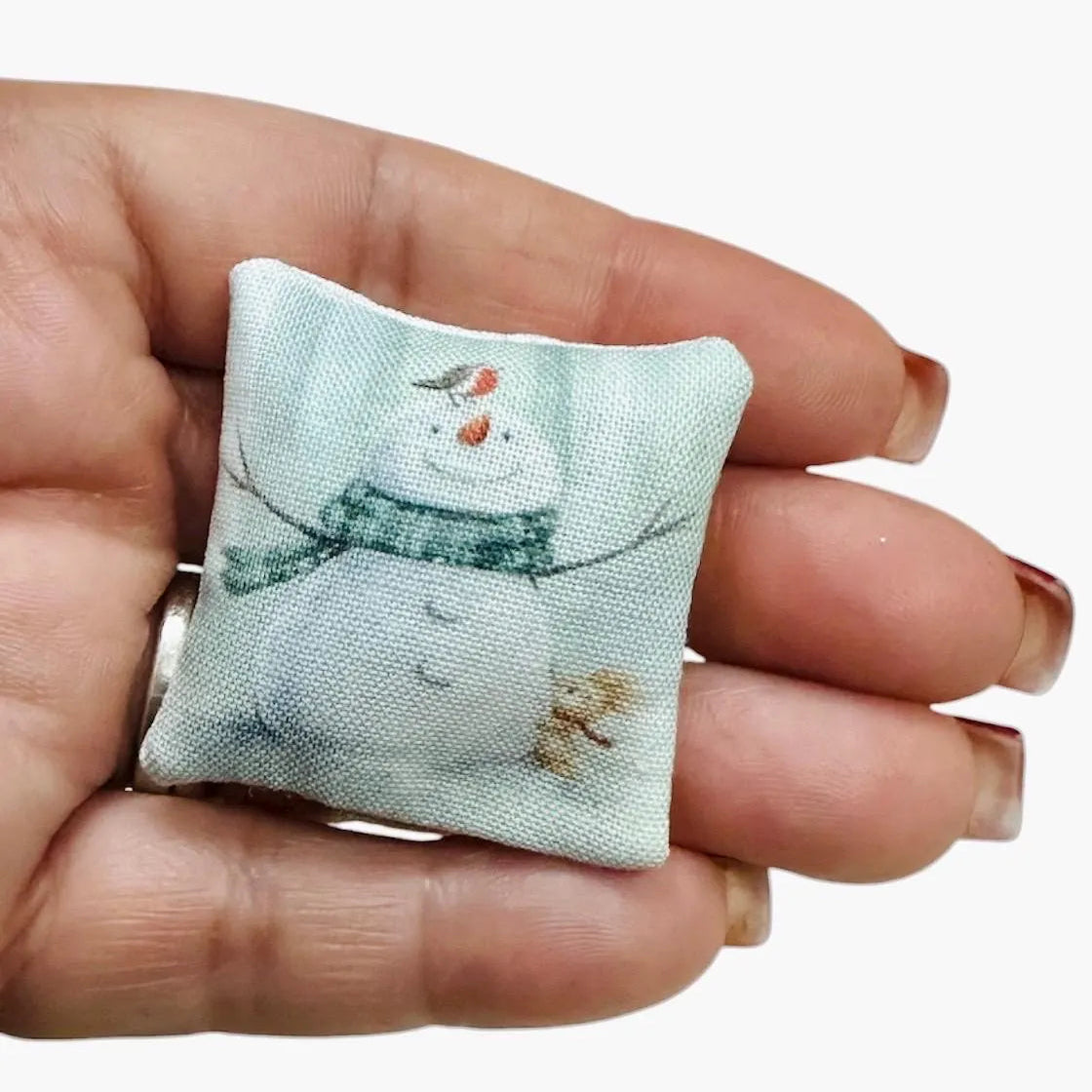 1:12 Scale Miniature Snowman Dollhouse Pillow