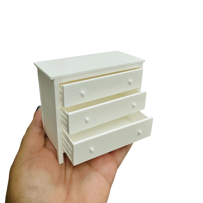1:12 Scale Miniature White Dollhouse Dresser
