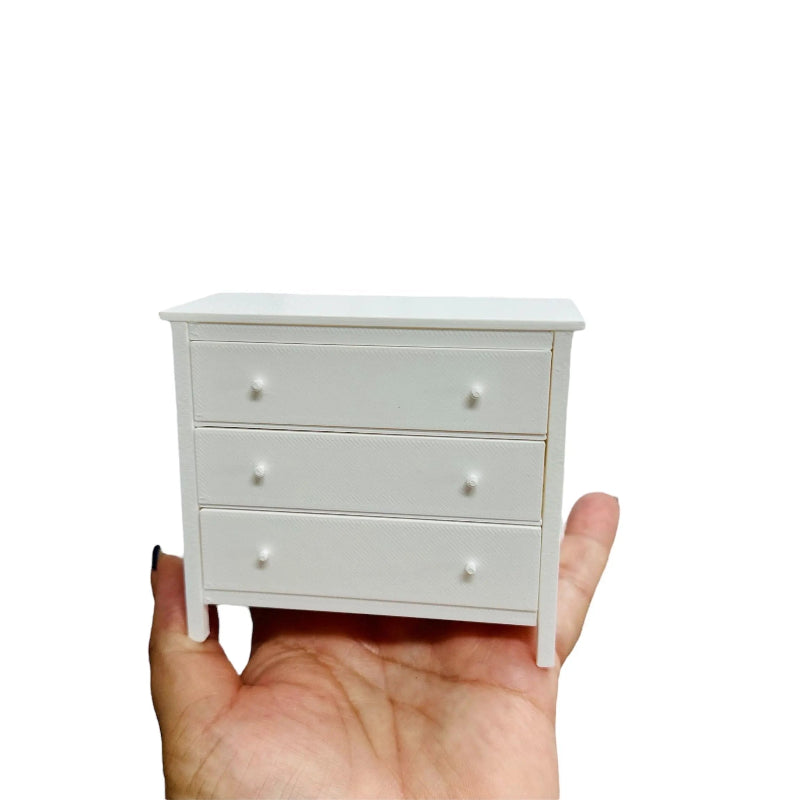 1:12 Scale Miniature White Dollhouse Dresser