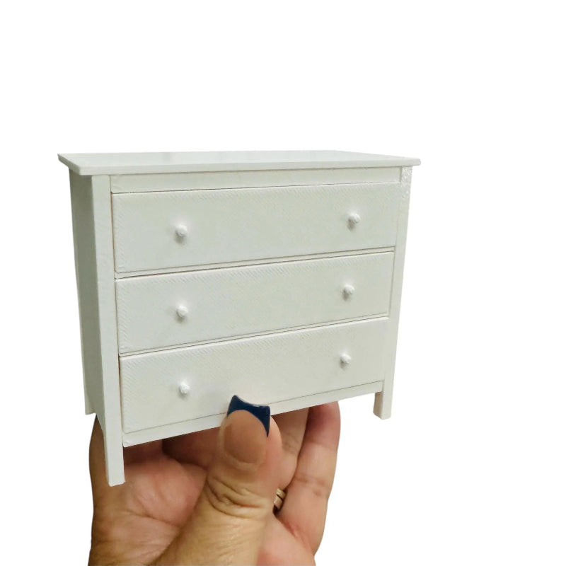 1:12 Scale Miniature White Dollhouse Dresser