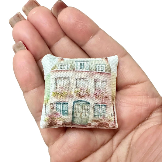 1:12 Scale Miniature Pink Cottage  House Pillow