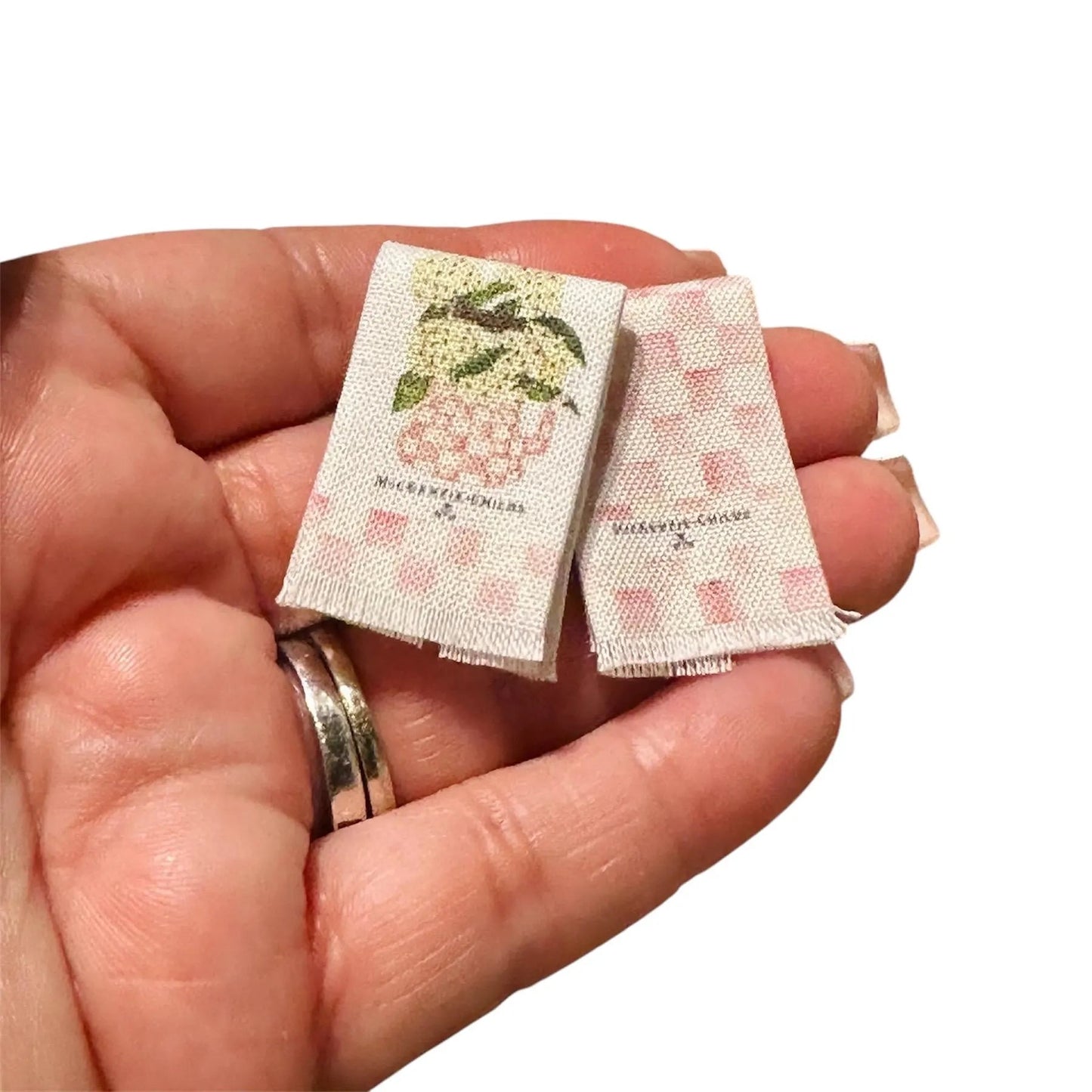 1:12 Scale Miniature Pink Dollhouse Kitchen Towel Set 2 pc