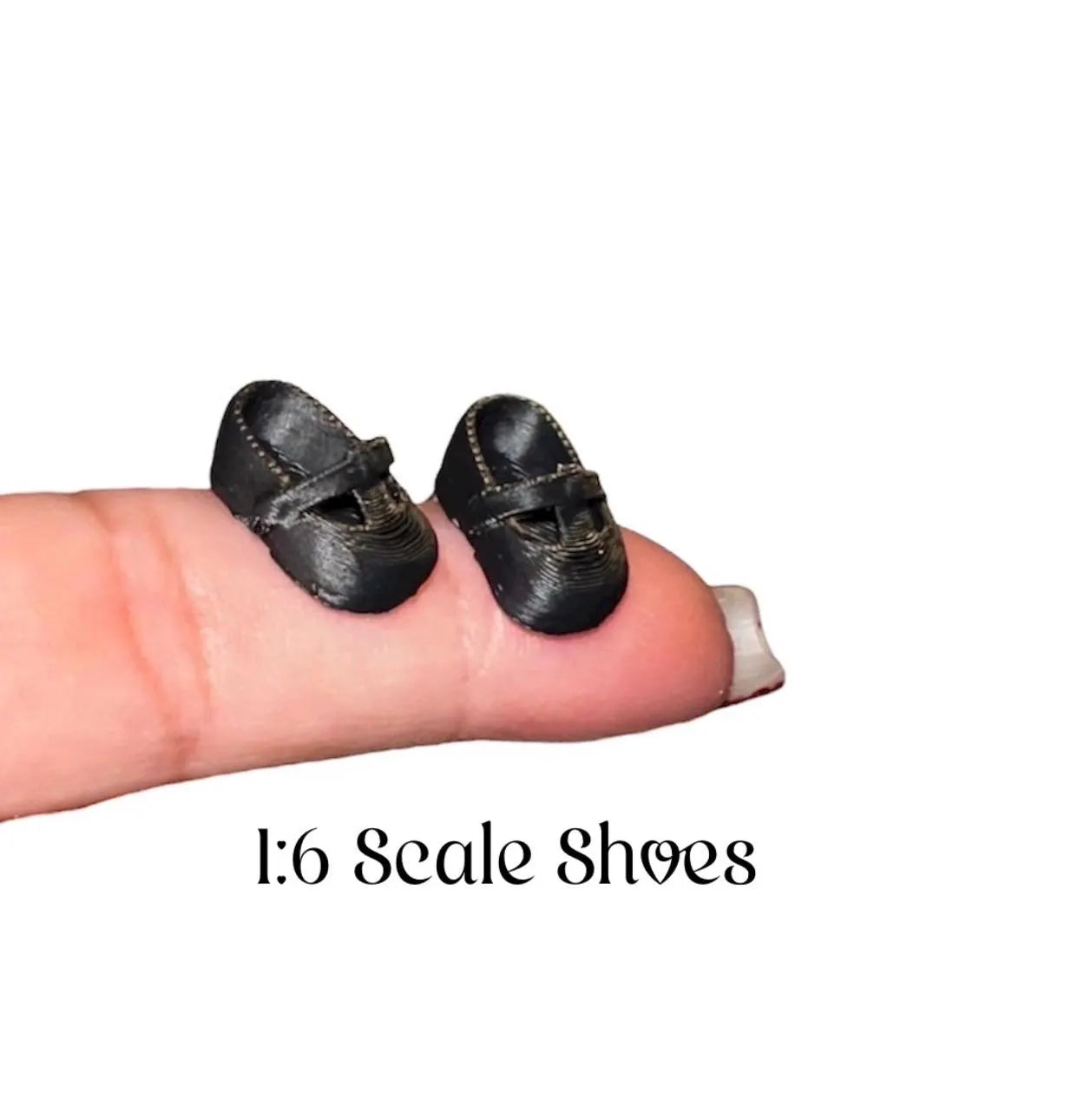 1:6 Scale Black  Maryjane Shoes  For Mini Silicone doll