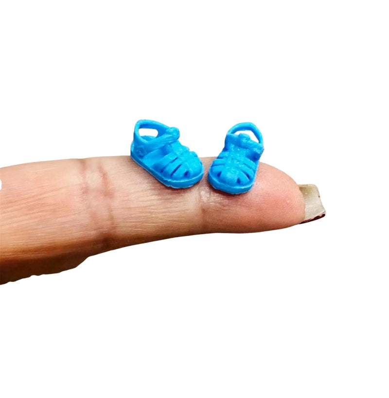 1:6 Scale Blue Sandals For Mini Silicone doll