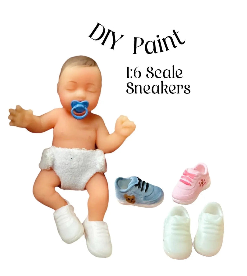 1:6 Scale DIY Paint Sneakers  For Mini Silicone doll