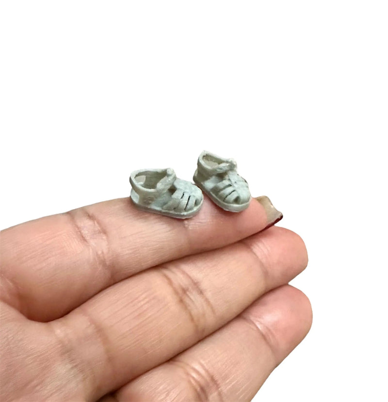 1:6 Scale Grey  Sandals For Mini Silicone doll